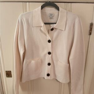 J. Crew Cream Button-Up Knit Cardigan